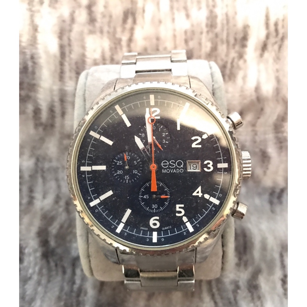 Mens chrome Movado Esq watch